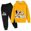 Girls boys Disney Mickey Mouse Hoodies Cotton Donald Duck Long Sleeve pant Children Autumn 4-14 Years Old Cartoon Casual Hooded 6