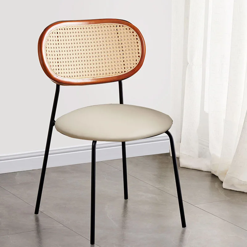 

Indoor Rattan Dining Chair Wedding Elegant Patio Vanity Dinning Chair Dressing Table Terrace Muebles Home Furniture A1