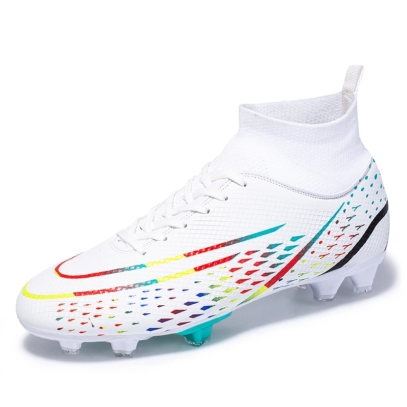 

2024 Soccer Shoes Men Football Boots Outdoor Training Women Adult Teenager Cleat Training Match Sneakers Breathable HighTop New