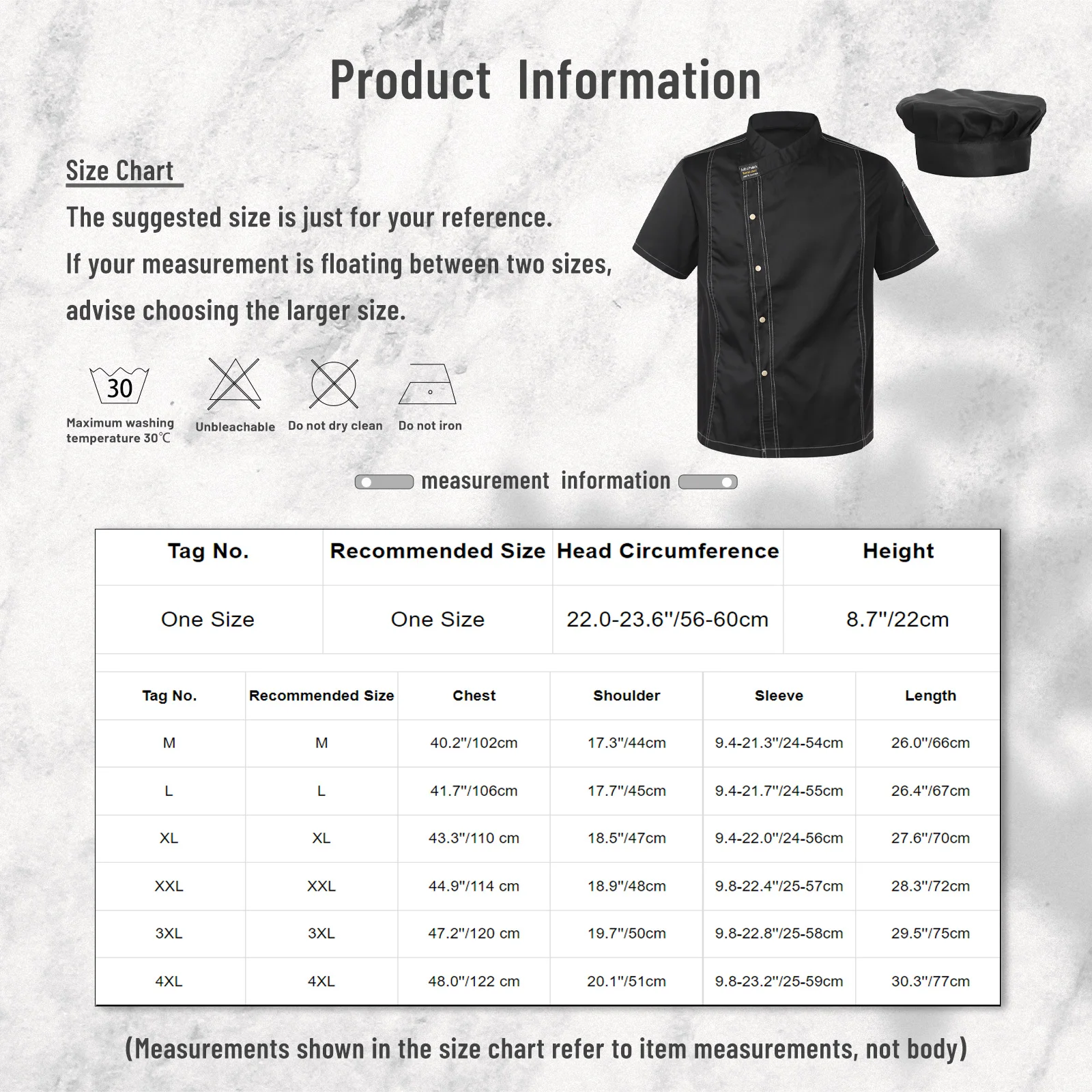 Mens Womens Kitchen Work Uniform Short Sleeve Chef Coat Tops Hotel Restaurant Canteen Bakeshop Cafe Costume Cook Jacket with Hat