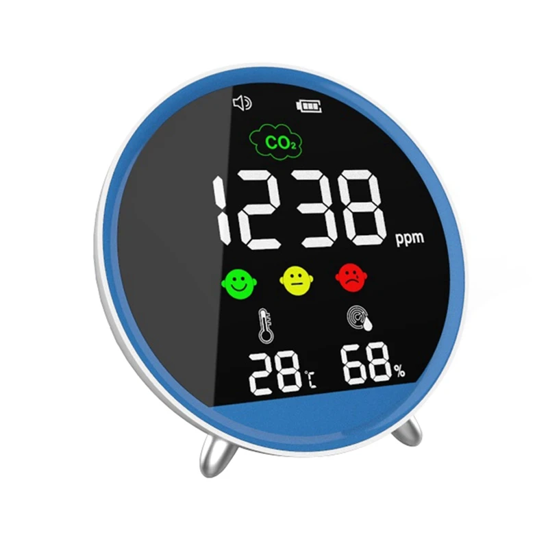 

CO2 Detector Portable CO2 Monitor Carbon Dioxide Detector Temperature Humidity Air Quality Meter LCD CO2 Meter Alarm Durable