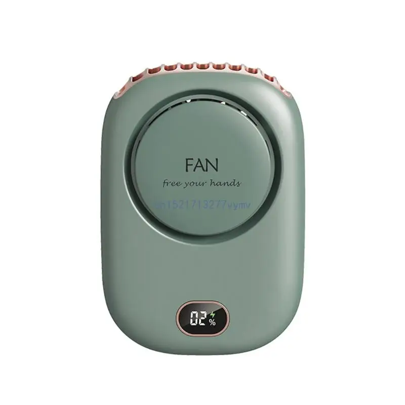 

Portable Neck Fan USB Charging Air Cooler No Curly Hair Power Display Fan