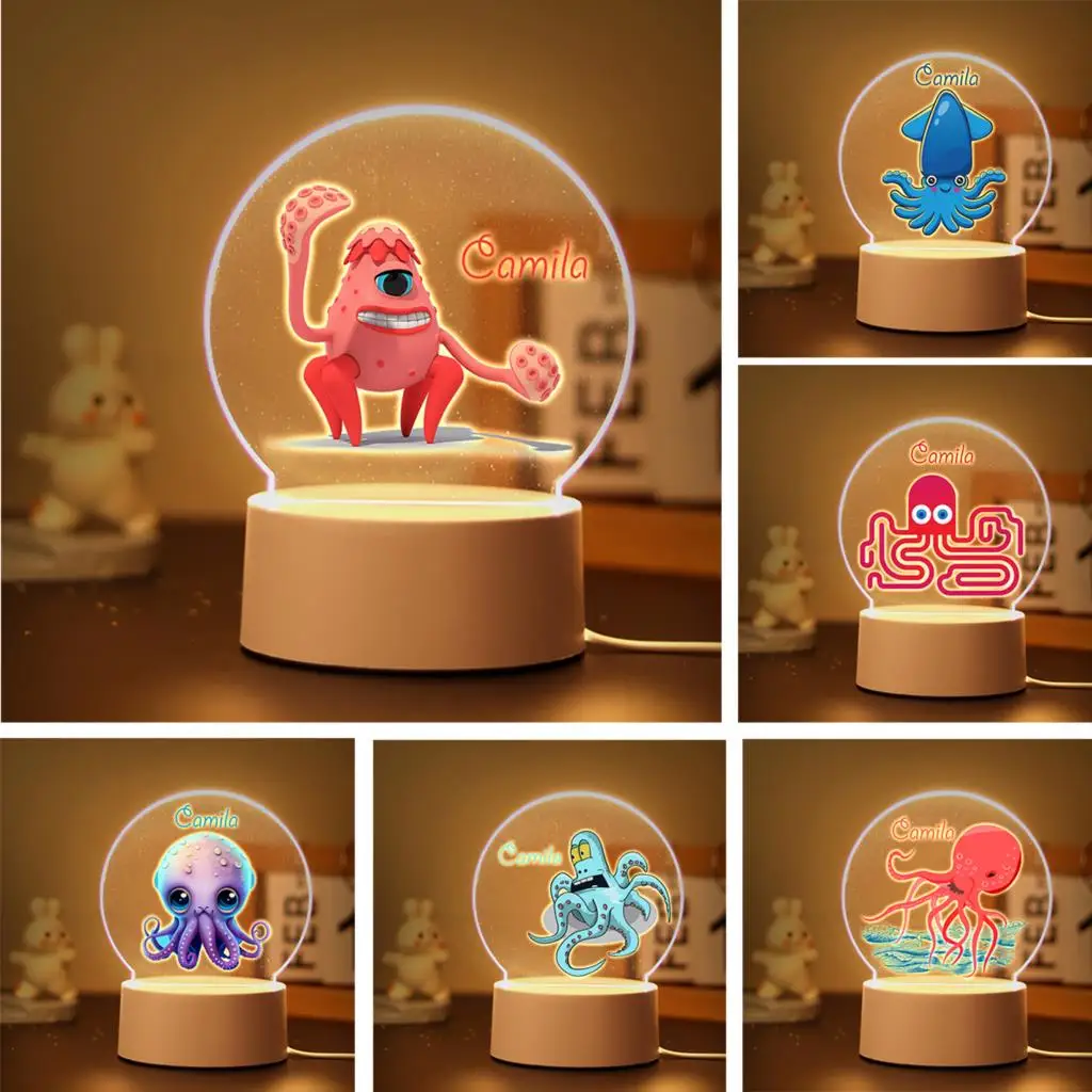 

New Painting Octopus Model USB Led Night Light Color Changeable House Room Decor For Children Adult Lovers As Christmas Gift