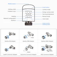 AVATTO Tuya 1-6PCS WIFI TRV Thermostatic Radiator Actuator Valve Smart Temperature Controller Works With Alexa Google Home - Image 6