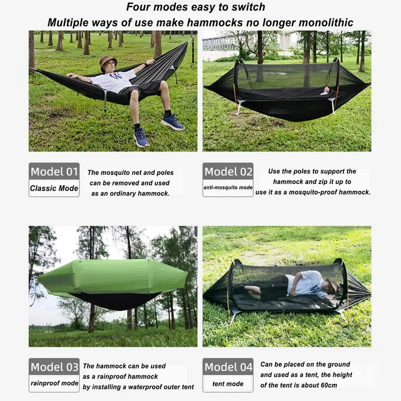 Retoo Amaca da campeggio per esterni, con zanzariera, ultraleggera, traspirante, per trekking, backpacking, in nylon, per viaggi, giardino, escursionismo, sopravvivenza, 260 x 140 cm