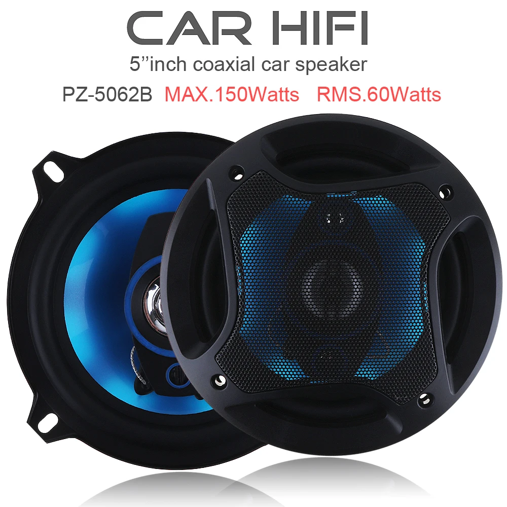 

PZ-5062B 5 Inch Non-destructive Car Coaxial Horn Speaker 150W 3 Way Auto Audio Music Stereo Full Range Frequency Hifi Speaker