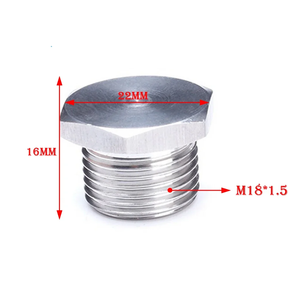ڵ M18 x 1.5  ǹ 304 η ƿ O2   ÷  Ʈ ͺ, 22x16mm, , ڵ ׼, 1 