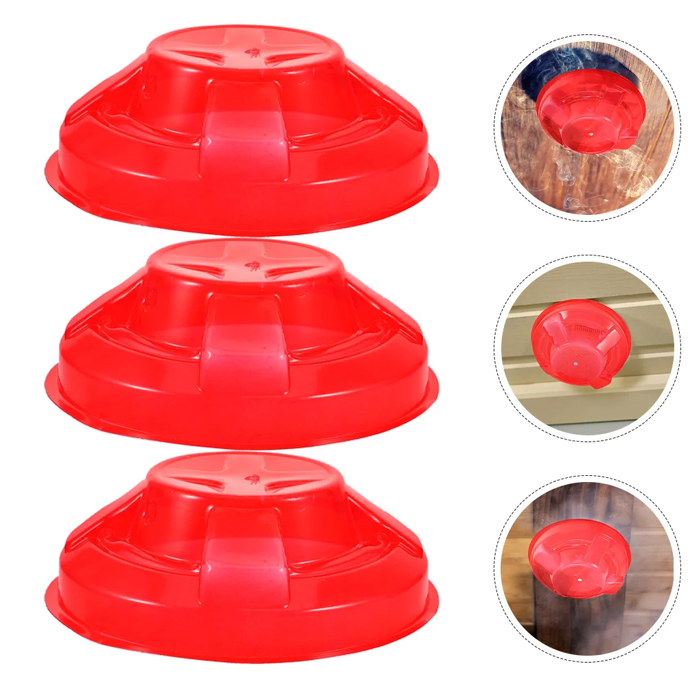 5 Pcs Sensor Protective Cover Smoke Potato Cooker Quick Detectors Dust Fire Sprinkle Guard Red Bulk