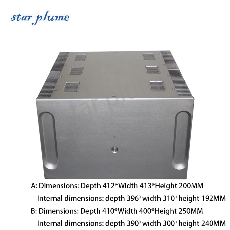 (410*400*250MM) All Aluminum Power Amplifier Case Post Amplifier Case Class A Power Amplifier Chassis Shell DIY Box HiFi Audio 4318 all aluminum power amplifier case preamplifier chassis （430 180 410mm） alluminio hifi amplifier audio chassis shell diy box