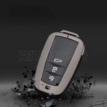 Custodia per chiave a distanza per auto in lega di zinco Tpu Shell Fob per Toyota Corolla Prius Camry CHR C-HR RAV4 Altis Land Cruiser Prado Keyless - Custodia per chiave a distanza per auto in lega di zinco Tpu Shell Fob per