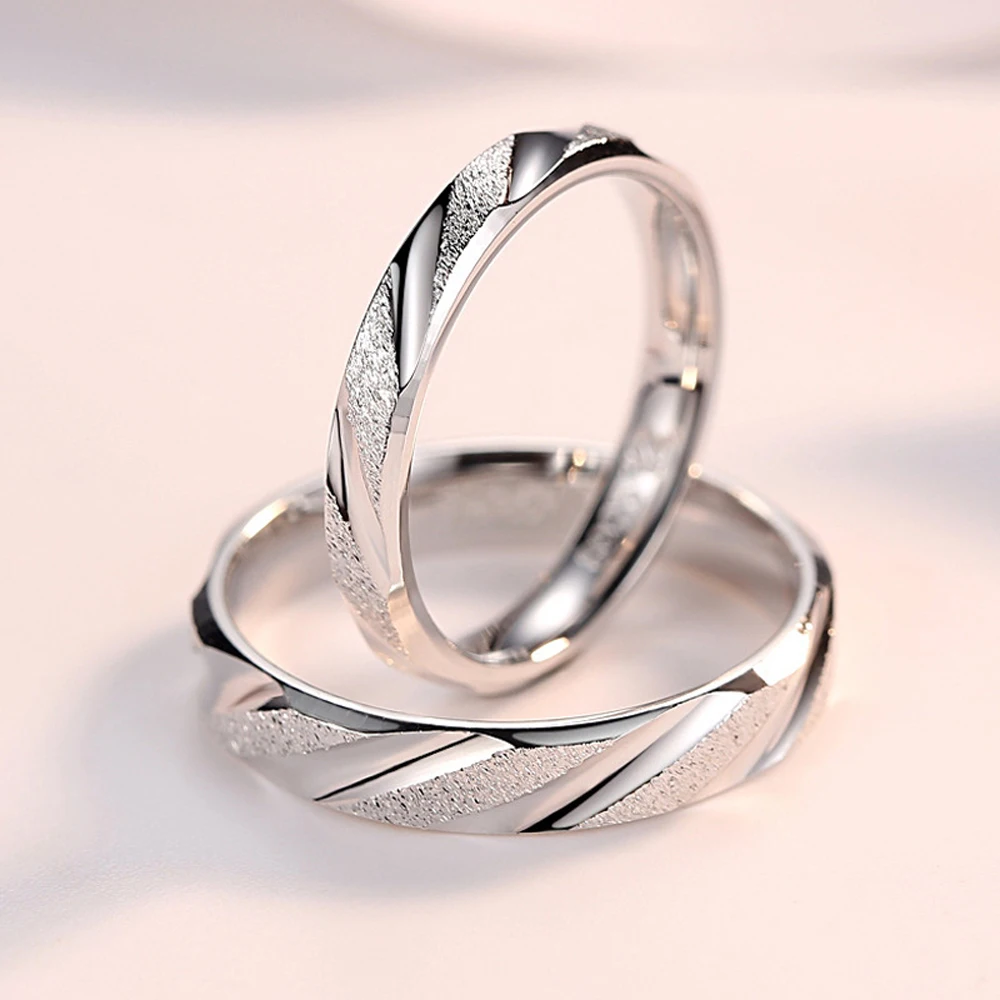 Daifuni 100% S925 Sterling Silver Frosted Finger Rings For Woman Men Wedding Band Top Quality Engagement Fine Party Jewelry 3