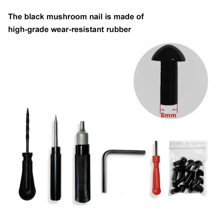 Car Tire Repair Kit Puncture Plug Tools Car Motorcycle Vacuum Tyre Tire Repair Tools Puncture Mushroom Plug Probe Nozzle