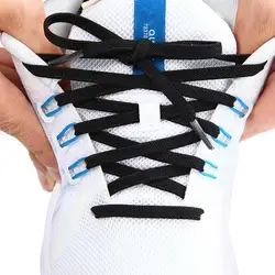Premium Flat Elastic Shoelaces - Stylish and Versatile Shoe Accessories - 160cm (Black)