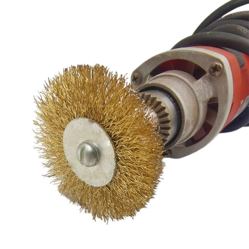 S6a6f222e84f54630ac83fe2df8fadbf5N Wire Wheel Brush Flat Crimped Stainless Steel 38mm 50mm 65mm 75mm For Angle Grinder Shank Wire Wheel For Drill Attachment