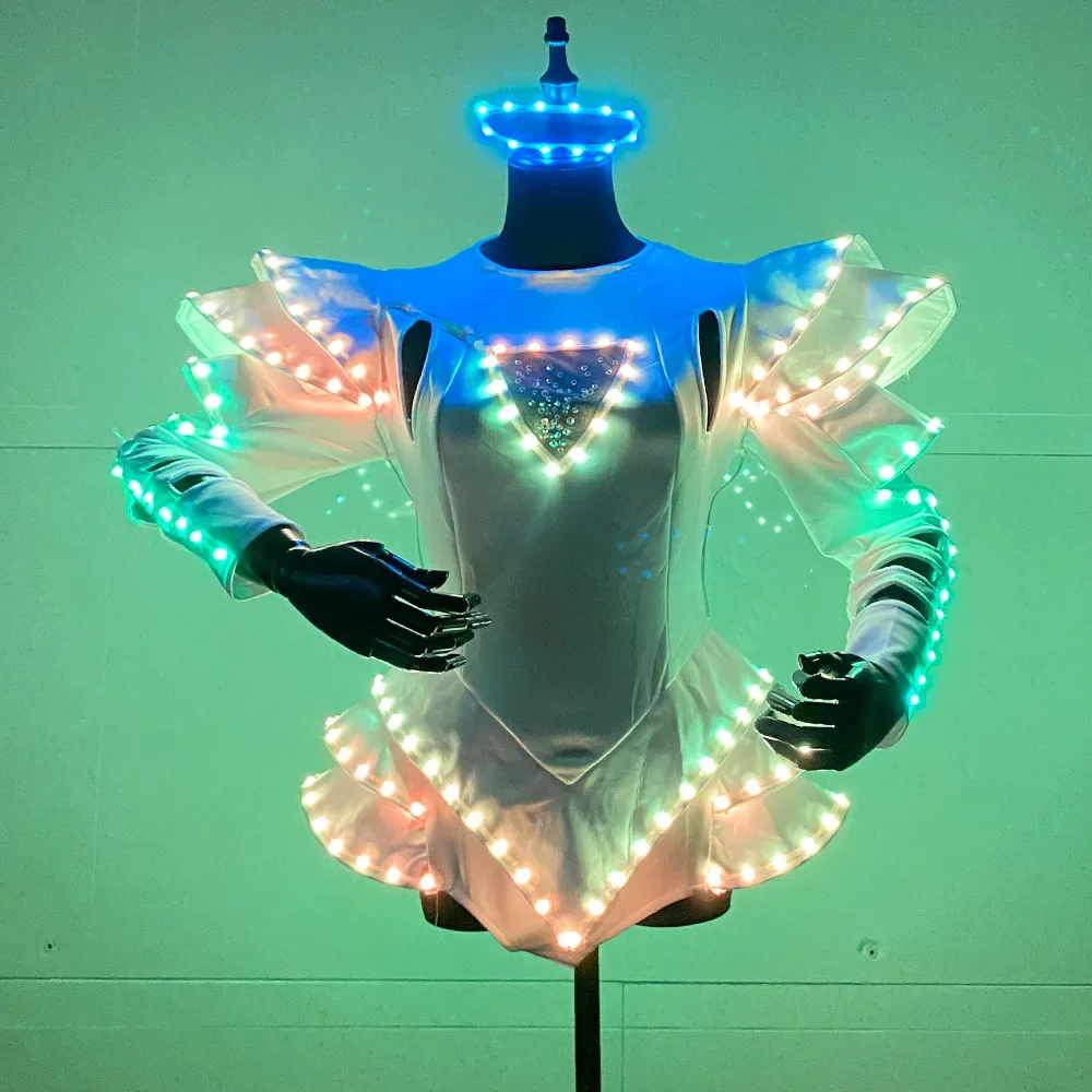 

Luminous clothing LED Costume Sexy tutu LED rechargeable dress Stage dance dress Halloween wedding party glow-in-the dark props