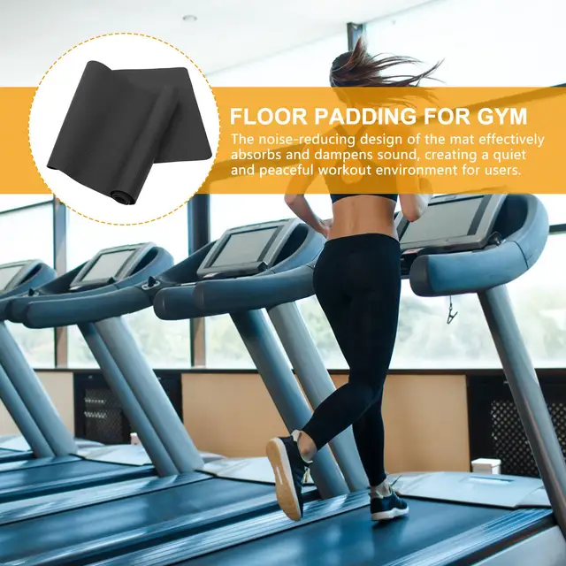NBR Treadmill Sound Insulation Pad Workout Exercise Mats for Hardwood Floors Carpet Gym Equipment Rubber Mat Black Color 4