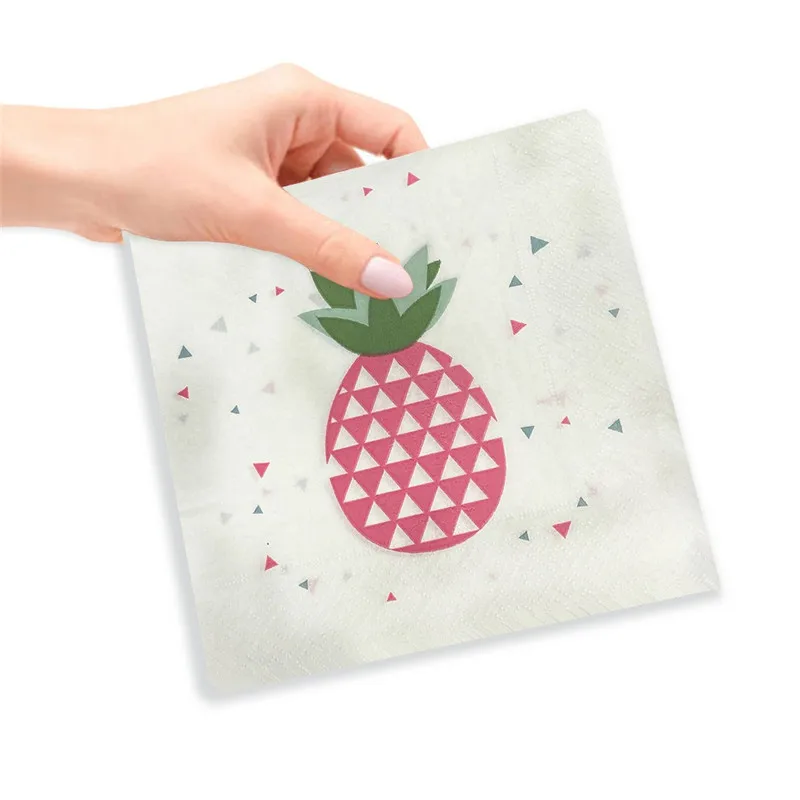 20Pcs/pack Colorful Pineapple Fruit Printed Table Napkins Paper Tissue Birthday Wedding Party Decoration Supplies