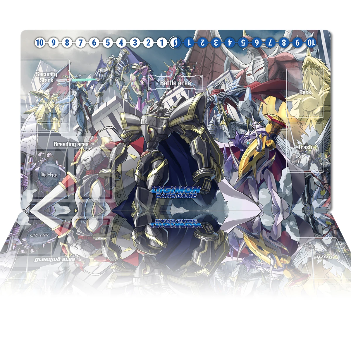 

Digimon TCG Playmat Dukemon Royal Knights DTCG CCG Trading Card Game Board Game Mat Anime Mouse Pad Rubber Desk Mat & Free Bag