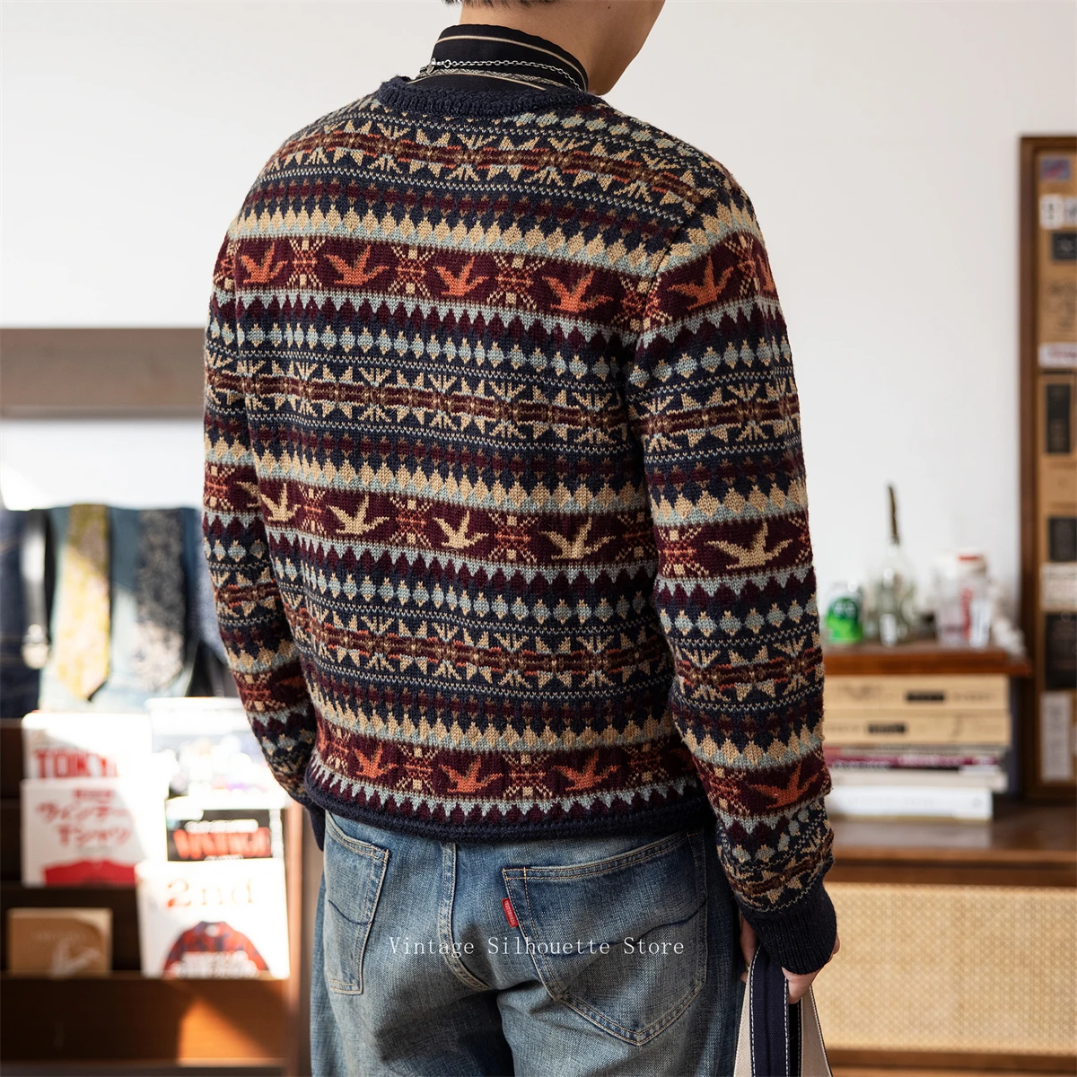 Fair Isle Maglioni Lana Scozzese Large Jill Allover Fair Isle