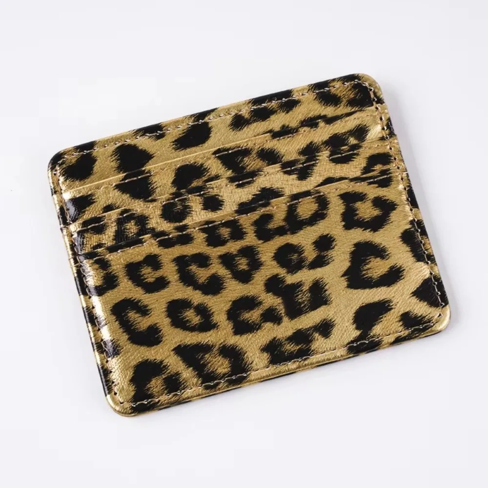 Classics PU Leather Leopard Print Card Wallet Slim Multi Slot Id Credit Card Holder Case Card Cover Purse Unisex