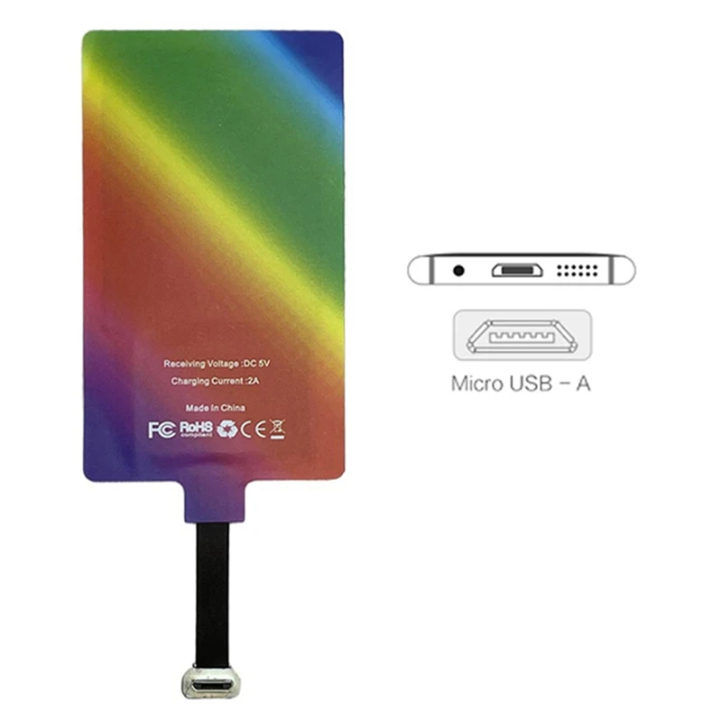 Wireless Charging Receiver 10W 5V 2A Wireless Charging Receiver Module Universal Port For Android Qtandard Easy Install (Type-C)