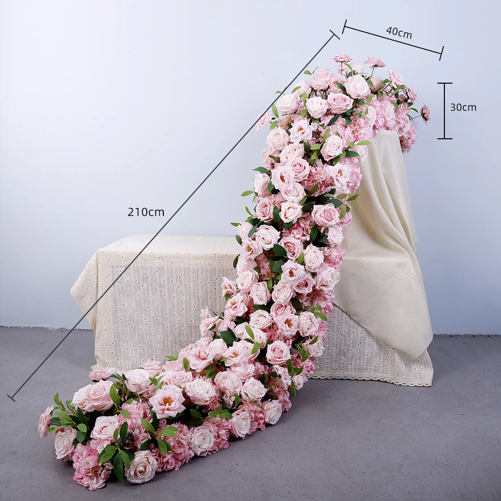 

Centerpiece Silk Flower Pink Wedding Decoration Promise Decoration Runner Table Artificial Flower