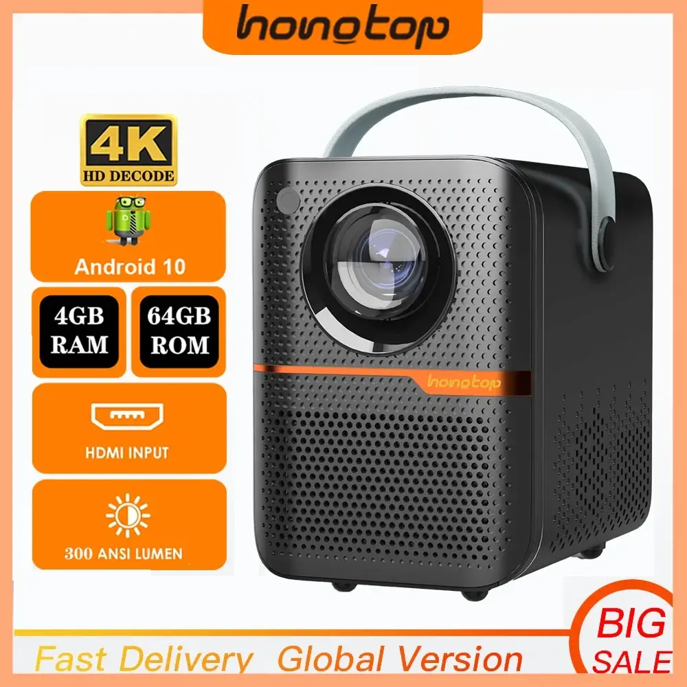 Mini proiettore TIPO C 4K con WIFI 6 e Bluetooth BT5.2, proiettore portatile 4K HD 400ANSI Proiettore video cinematografico ruotabile  44