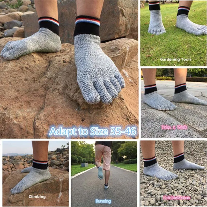 

1 Pair New High Quality Comfortable 5 Toe Cut Resistant Socks Non Slip Yoga Stockings Hiking Running Climbing Arefoot Socks