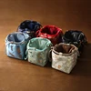 Portable Travel Drawstring Teacup Bag Japanese Style Cotton Cloth Tea Pot Cup Organizer Velvet Fabric Storage Bag 6