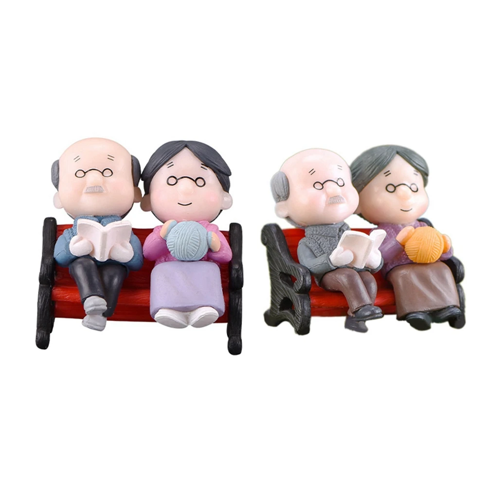 

Мини-фигурки для пар, бабушка, дедушка, искусственная миниатюра