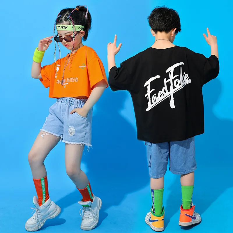 

Kid Hip Hop Clothing Graphic Tee Oversized T Shirt Streetwear Shorts for Girl Boy Dance Costume Clothes