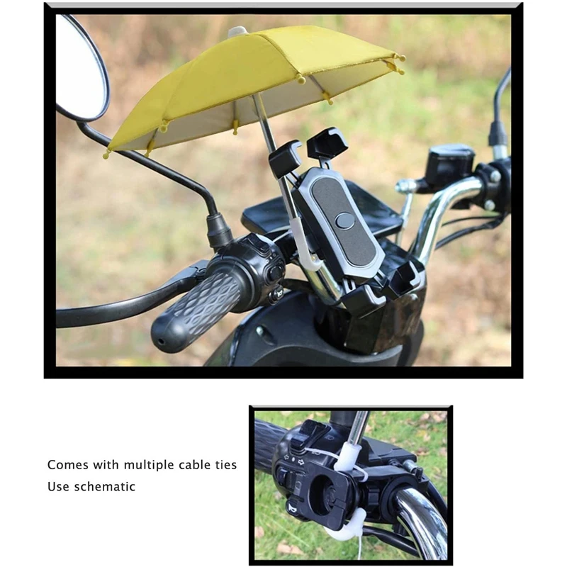 Mobile Phone Umbrella Motorcycle Stand Waterproof Windproof Prevent Sun Portable Mini Umbrella Riding