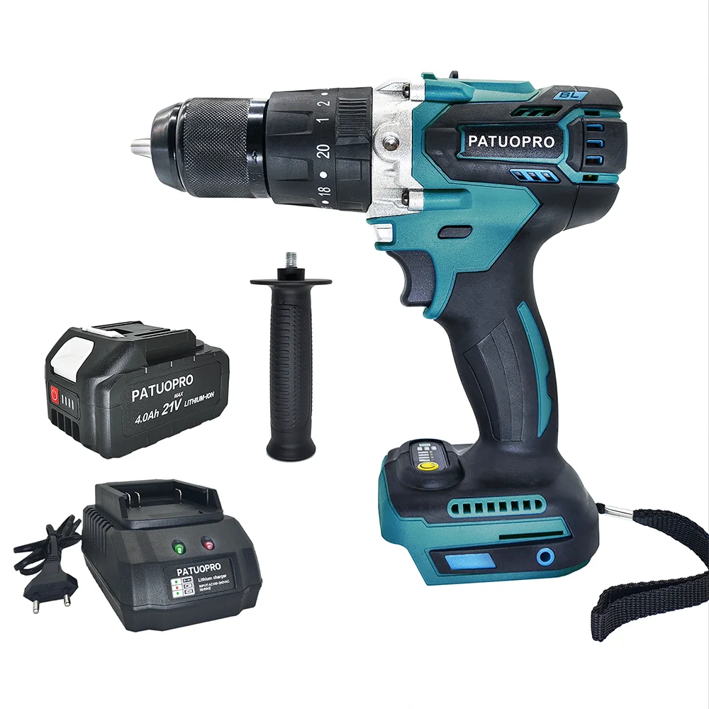 

13mm Cordless Impact Drill Electric Brushless Power Drill Screwdriver 20+3 Torque Settings Fit Makita 18V Battery