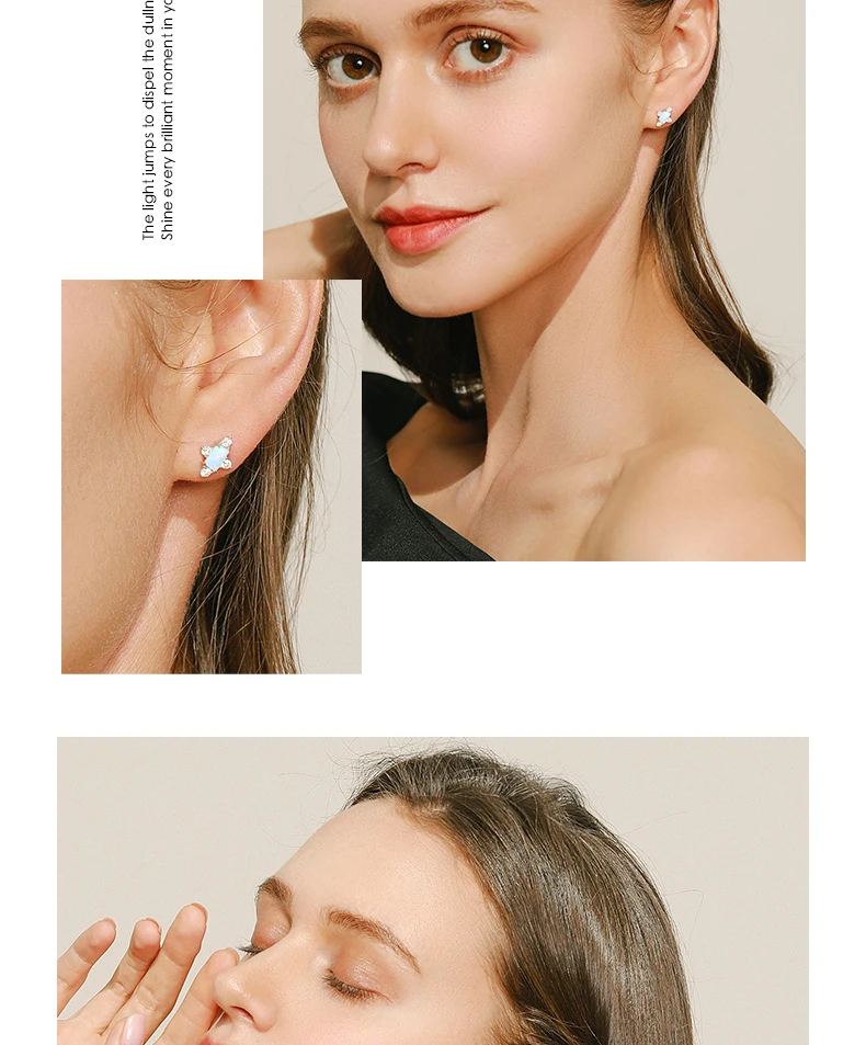 MODIAN Authentic 925 Sterling Silver Geometric Rectangle Natural Opal Jewelry Sets Rings Earrings For Women Wedding Jewelry