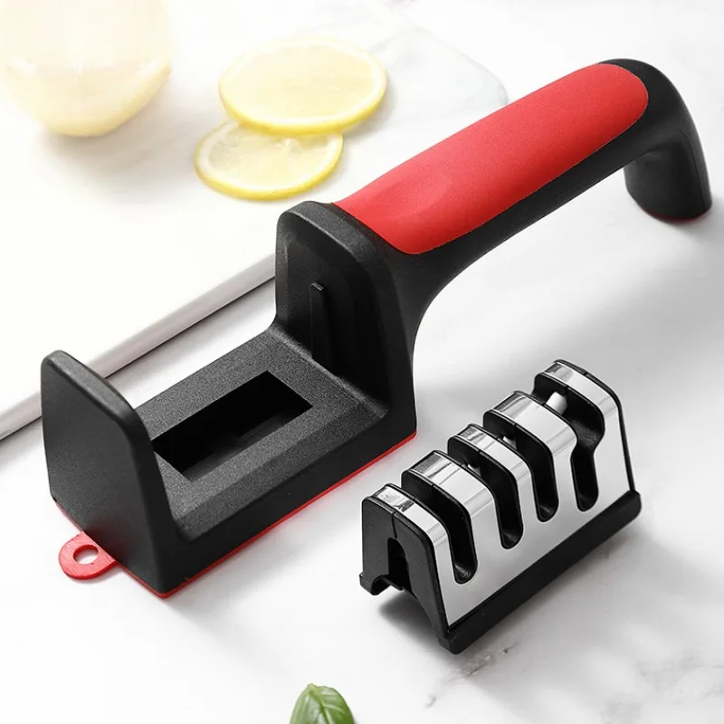 3/4 Segment Knife Sharpener Kitchen Multifunctional Handheld Fast Sharpening Stone Three-stage Cutting Knife Kitchen Supplies 2