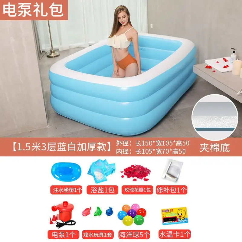  Bañera portátil inflable Bañera de hielo Bañera plegable de  plástico Bañera de baño portátil Bañera de hidromasaje inflable Bañera de  baño para adultos Bañera plegable Tamaño grande para adultos : Herramientas