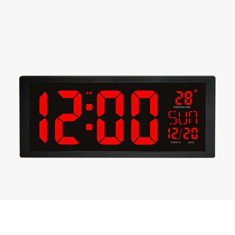 

Large Digital Wall Clock ,Temp Date Week Display Power Off Memory Table Clock Wall-Mounted Alarms LED Clocks EU Plug