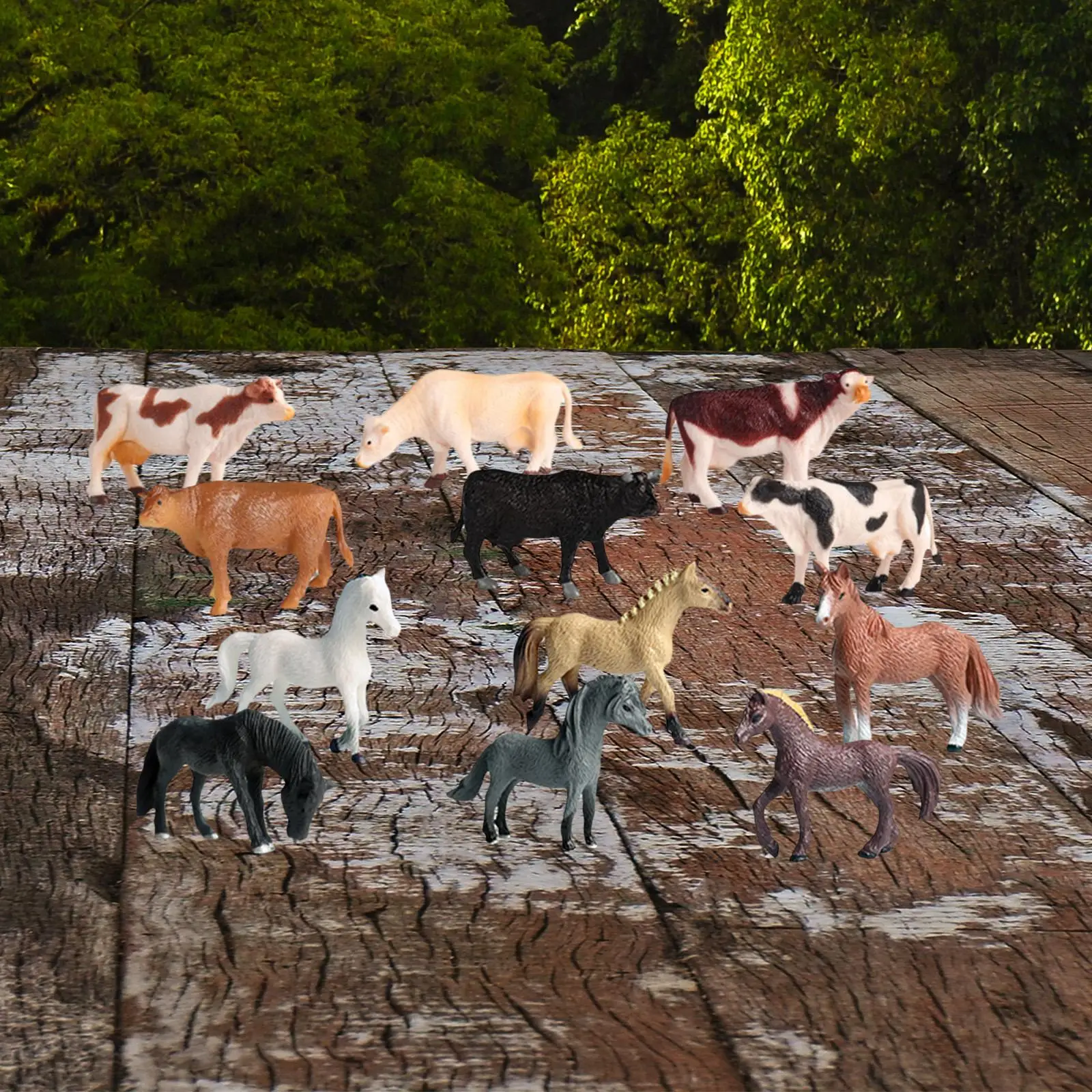 

12Pcs Pasture Animal Figures Toy Collections Realistic Development Playset for Party Favors Holiday School Festivals Cake Topper