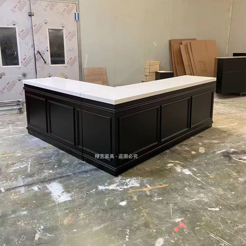 Simple checkout page clothing store paint bar medical beauty front desk milk tea shop French counter company reception desk cust