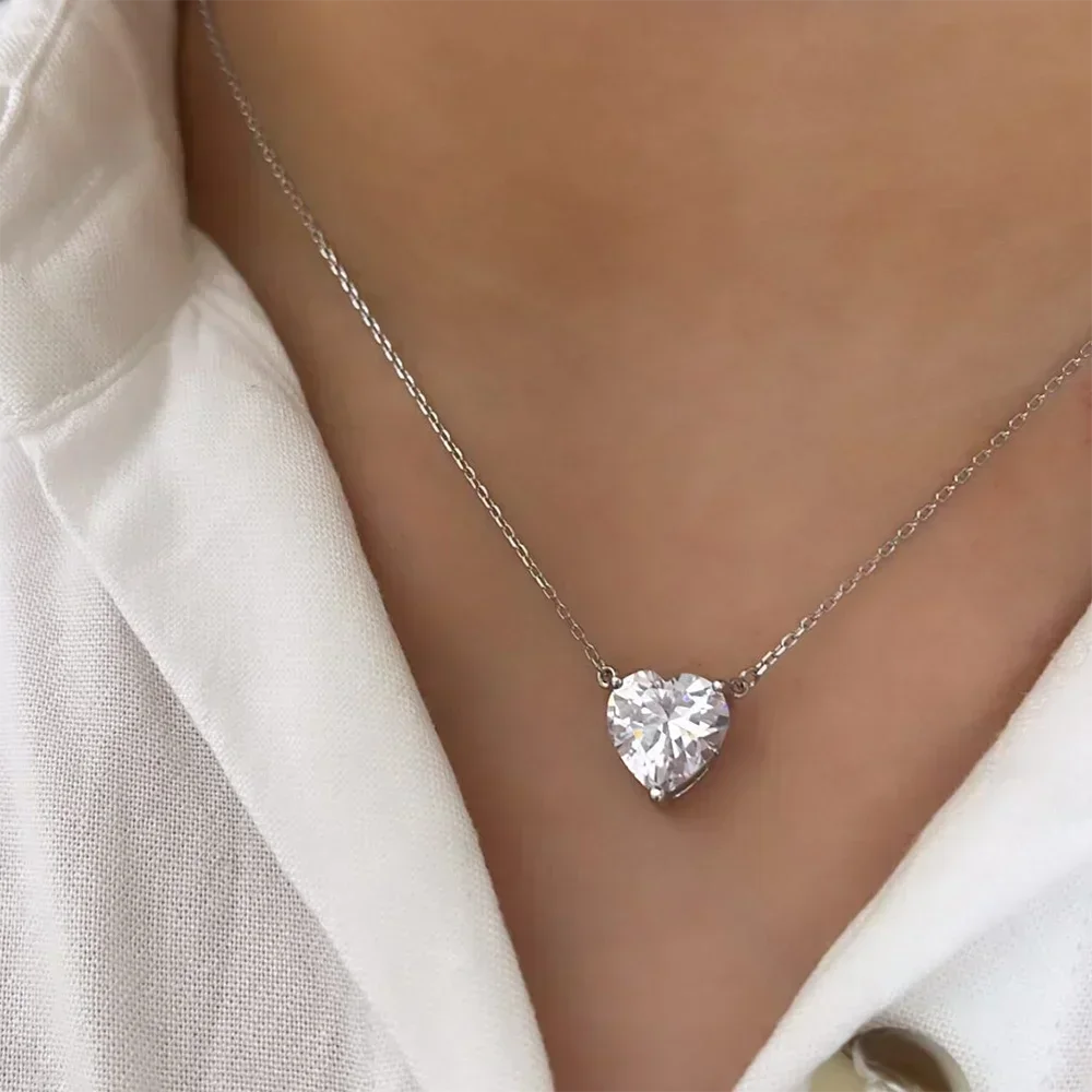 Parure Collana E Orecchini In Argento 925 Con Moissanite 3 Carati: D Colore VVS1, Certificato GRA, Gioielli Eleganti - 2