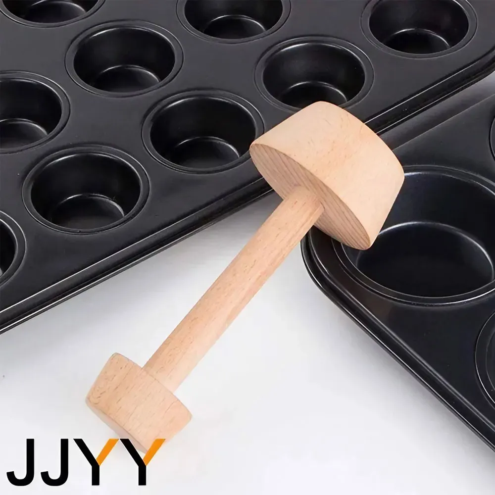 Wooden Egg Tart-Tamper Portable Double Side Pastry Egg Tart- Pusher Eggtart Mold