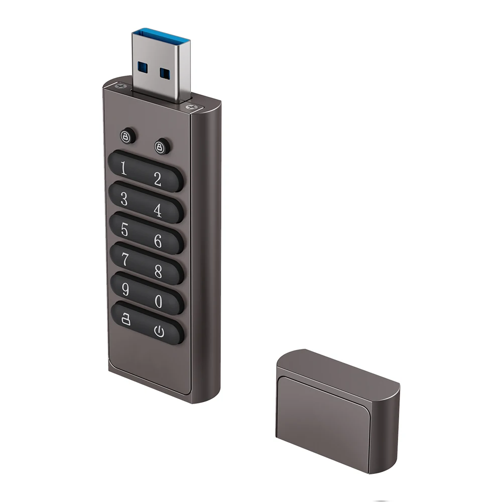 Flash Usb Criptografada Usb 3.0 128gb 256 Bit Senha Segura u Disk Suporte Reconjunto Limpar Função de Bloqueio Automático Cinza Unidade