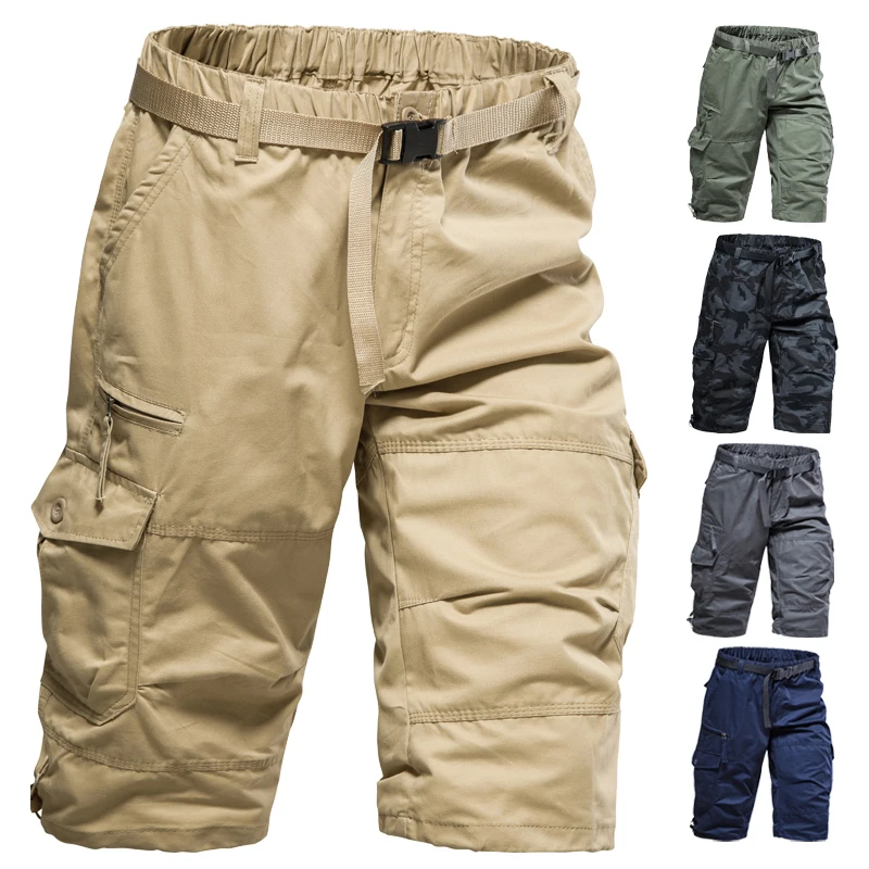 Pantaloncini Da Lavoro Uomo In Cotone Multitasche – Corti Cargo Leggeri E Traspiranti Per Estate E Outdoor