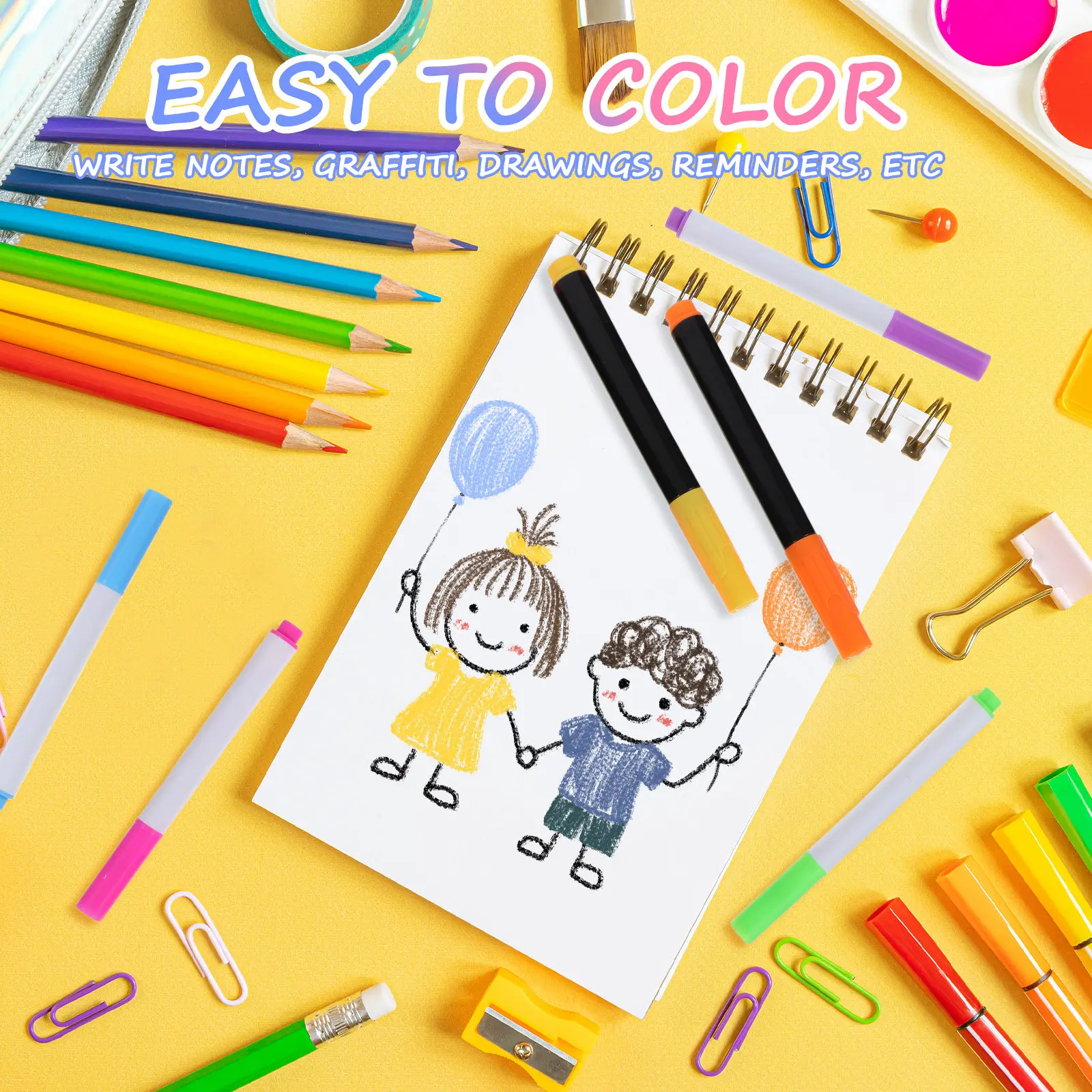 24Pcs 드라이 지우기 분필 마커 12 색 LED 노트 보드 형광 보드 창 마킹 용 높은 가시성 지울 수있는 네온