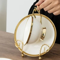 Tea Cup Holder Tea Set Display Stand Gold Metal Cup Saucer Display Stand 1 Piece 2