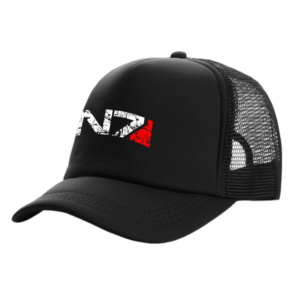 Mass Effect N7 Trucker Cap Men N7 Hat Baseball Caps Cool Summer Unisex Mesh Net Hats