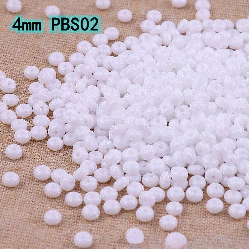 4mm 주판 구슬, 변색되지 않는 천연 단색 도자기 구슬, 매우 밝은 유리 UFO 구슬, 수제 DIY 구슬