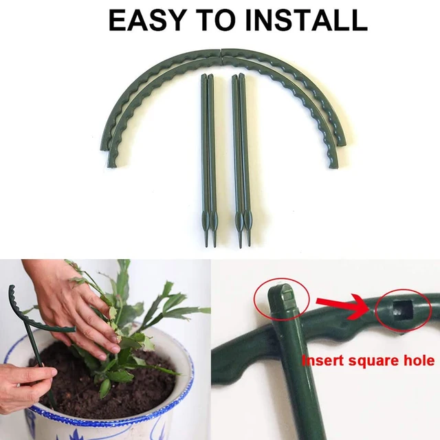 6/8/12 db Növényi Tartó Növény Tét Fél Kerek Gyűrű Műanyag Ketrec Virág Edény Mászó Rácsos - Image 5