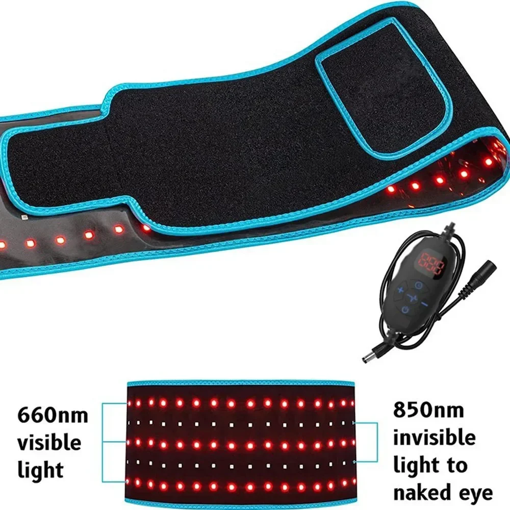 Infrared Light Therapy Belt 850nm 660nm Red Lamp Therapy LED For Back Pain Relief Burn Fat Slimming Waist RED Light Wrap Belt