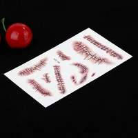 Halloween Tattoo Sticker Horror Bloody Wound Zombie Scar Waterproof Temporary Tattoos DIY Event Party Body Art Makeup Kids Adult 2